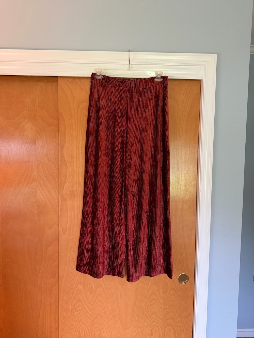Banana Republic Red Velvet Wide-Leg Pants